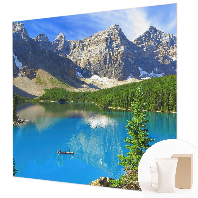 Mural decorativo con un motivo de lago de montaña