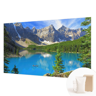 Mural decorativo con un motivo de lago de montaña