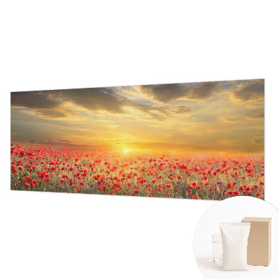 Papel mural con patrón decorativo con motivo de campo de amapolas