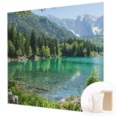Mural decorativo con diseño de lago verde