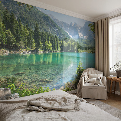 Mural decorativo con diseño de lago verde