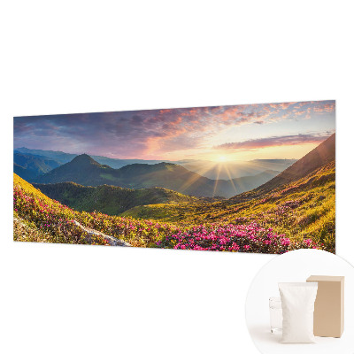 Papel mural texturado decorativo con un diseño panorámico de montaña