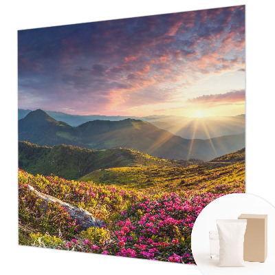 Papel mural texturado decorativo con un diseño panorámico de montaña
