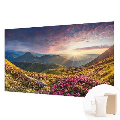 Papel mural texturado decorativo con un diseño panorámico de montaña