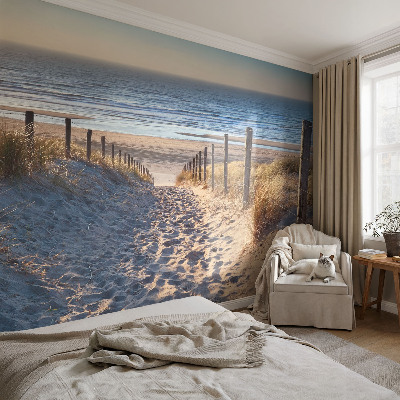 Papel mural con patrón decorativo con diseño 'Sendero de playa'
