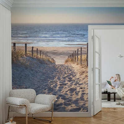 Papel mural con patrón decorativo con diseño 'Sendero de playa'