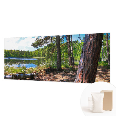 Papel mural texturado decorativo con motivo de paisaje forestal
