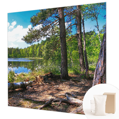 Papel mural texturado decorativo con motivo de paisaje forestal