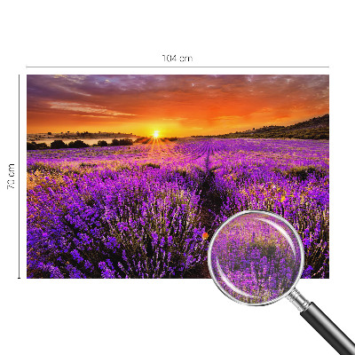 Mural decorativo con motivo de atardecer en tonos lavanda