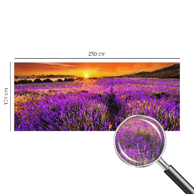 Mural decorativo con motivo de atardecer en tonos lavanda