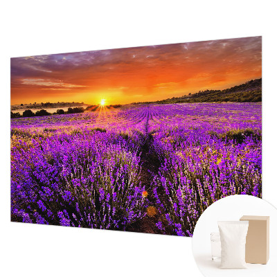 Mural decorativo con motivo de atardecer en tonos lavanda