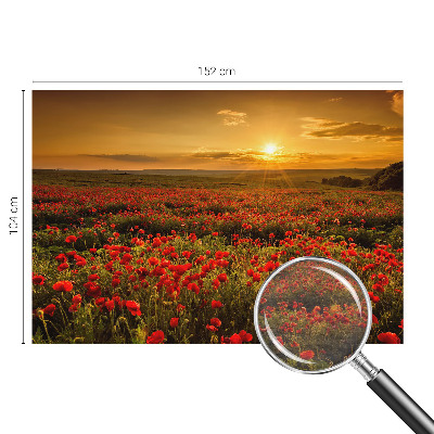 Fotomural decorativo para cabecero de cama con diseño de campo de amapolas