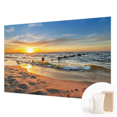 Papel mural con patrón decorativo con diseño 'Atardecer en la playa'