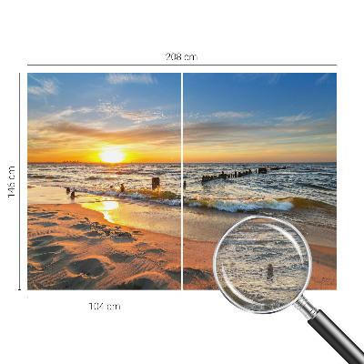 Papel mural con patrón decorativo con diseño 'Atardecer en la playa'