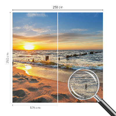 Papel mural con patrón decorativo con diseño 'Atardecer en la playa'