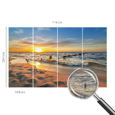 Papel mural con patrón decorativo con diseño 'Atardecer en la playa'