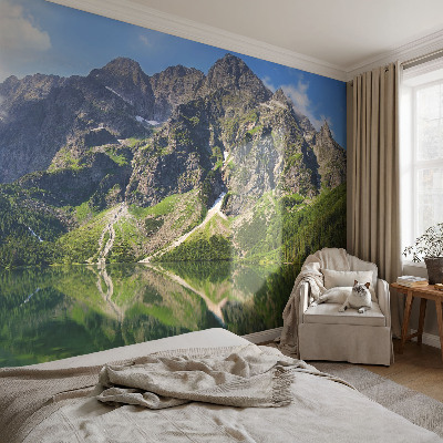 Mural de pared con estampado hermoso con un motivo de montañas pintorescas