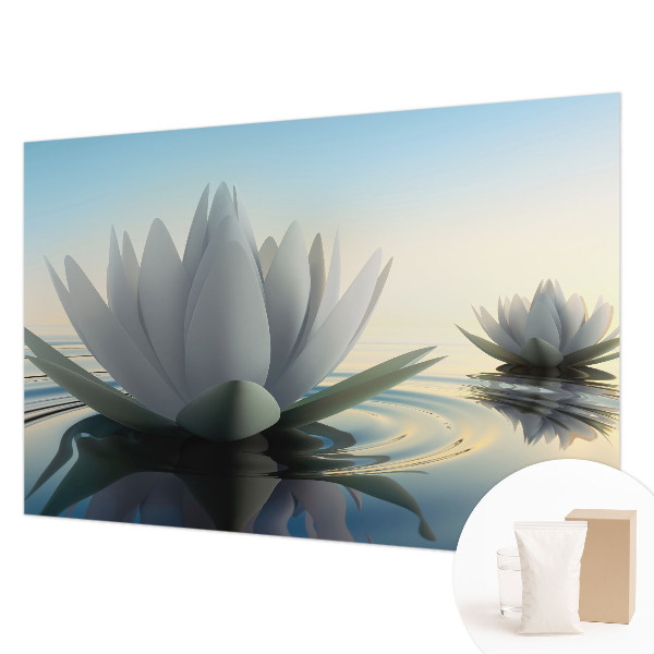 Mural decorativo con motivo de nenúfares