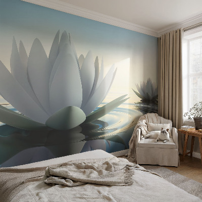 Mural decorativo con motivo de nenúfares