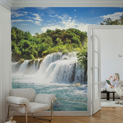 Papel mural texturado decorativo con diseño de cascada para un efecto llamativo