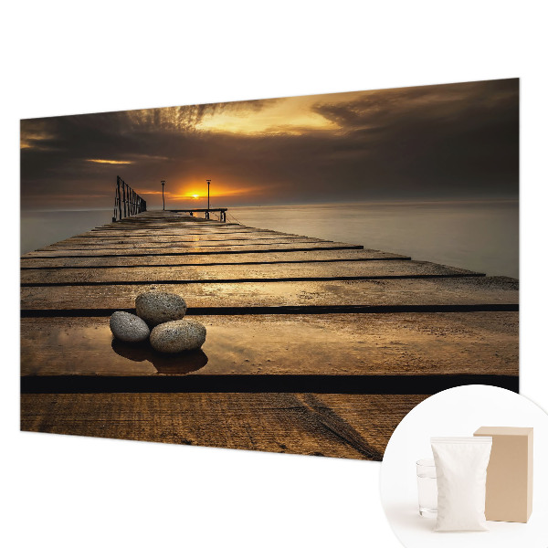 Mural decorativo con diseño de atardecer