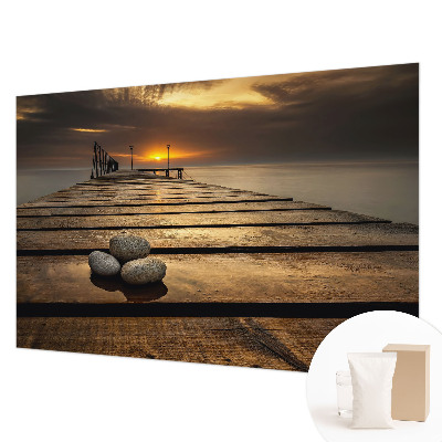 Mural decorativo con diseño de atardecer
