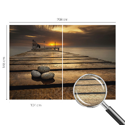 Mural decorativo con diseño de atardecer