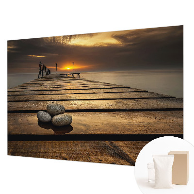 Mural decorativo con diseño de atardecer