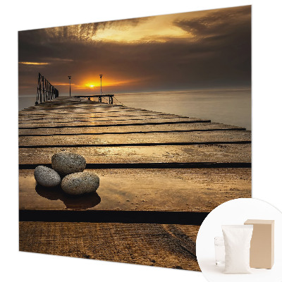Mural decorativo con diseño de atardecer