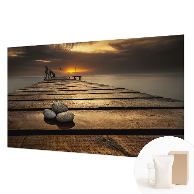 Mural decorativo con diseño de atardecer