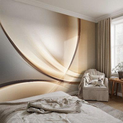 Mural de pared con estampado hermoso con líneas redondeadas