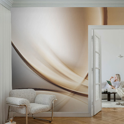 Mural de pared con estampado hermoso con líneas redondeadas
