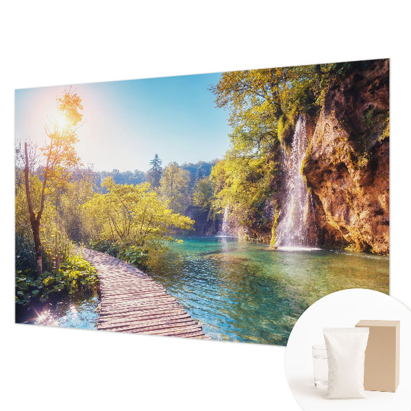 Papel mural texturado decorativo con un motivo de paisaje natural
