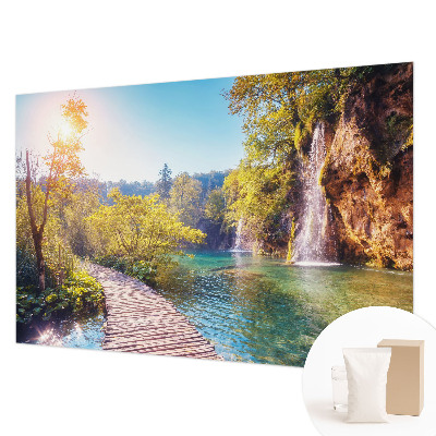 Papel mural texturado decorativo con un motivo de paisaje natural