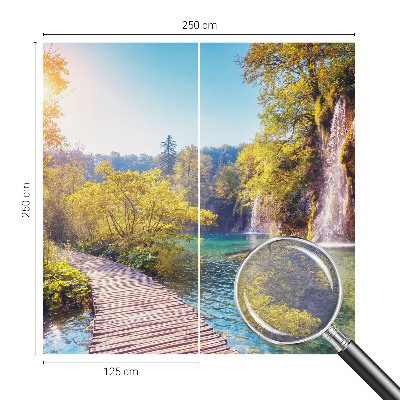 Papel mural texturado decorativo con un motivo de paisaje natural