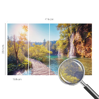 Papel mural texturado decorativo con un motivo de paisaje natural