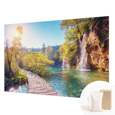 Papel mural texturado decorativo con un motivo de paisaje natural