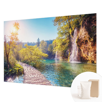Papel mural texturado decorativo con un motivo de paisaje natural