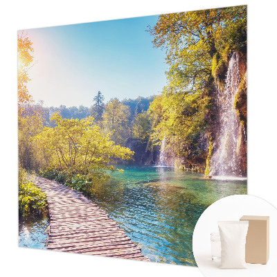 Papel mural texturado decorativo con un motivo de paisaje natural