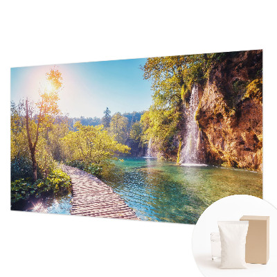 Papel mural texturado decorativo con un motivo de paisaje natural