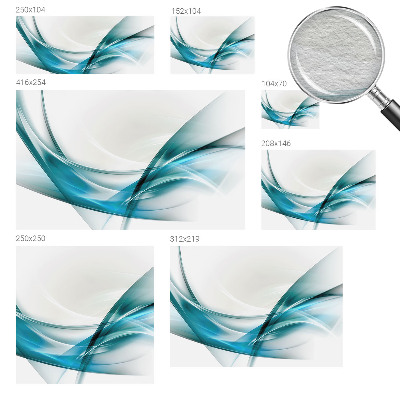 Mural decorativo con diseño de olas azules