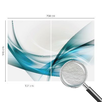 Mural decorativo con diseño de olas azules