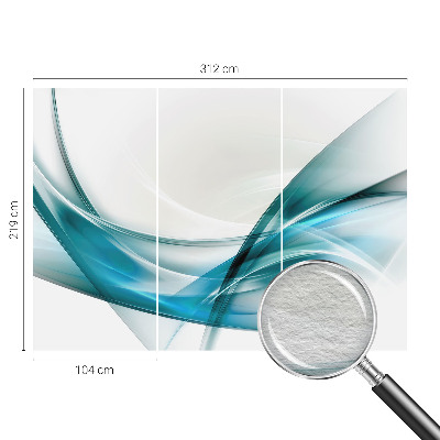 Mural decorativo con diseño de olas azules