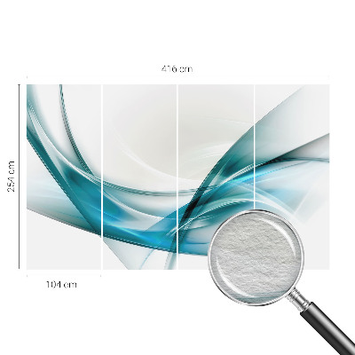 Mural decorativo con diseño de olas azules