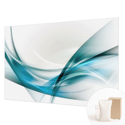 Mural decorativo con diseño de olas azules