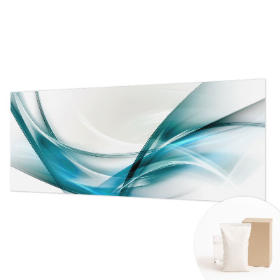 Mural decorativo con diseño de olas azules