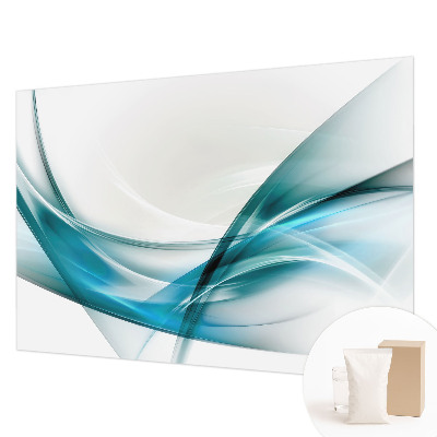 Mural decorativo con diseño de olas azules
