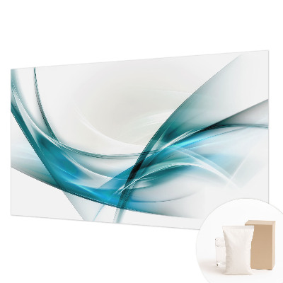 Mural decorativo con diseño de olas azules