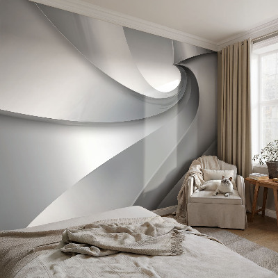 Papel mural con patrón decorativo con motivo de espirales geométricas
