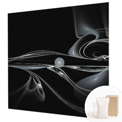 Mural de pared con estampado hermoso con motivo de líneas fluidas